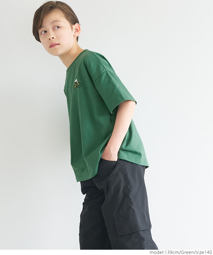 Children's embroidered short LOGO sleeve T-shirt