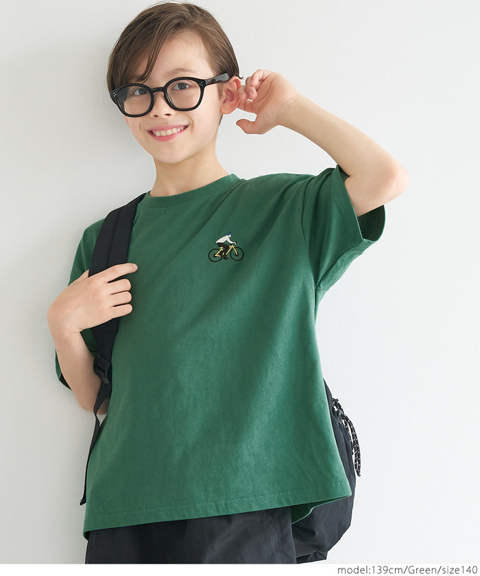 Children's embroidered short LOGO sleeve T-shirt
