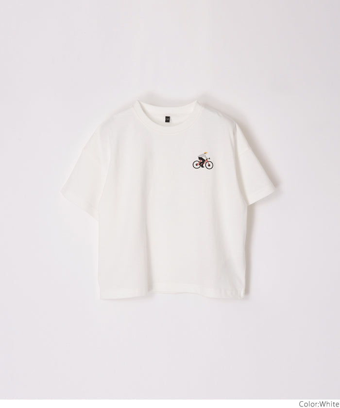 Children's embroidered short LOGO sleeve T-shirt