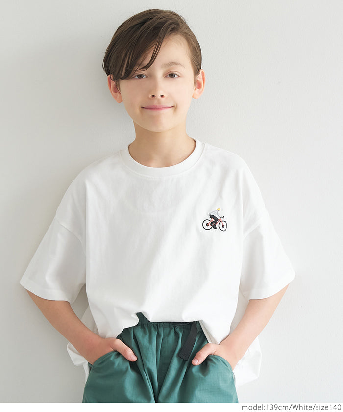 Children's embroidered short LOGO sleeve T-shirt