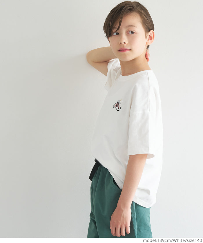 Children's embroidered short LOGO sleeve T-shirt