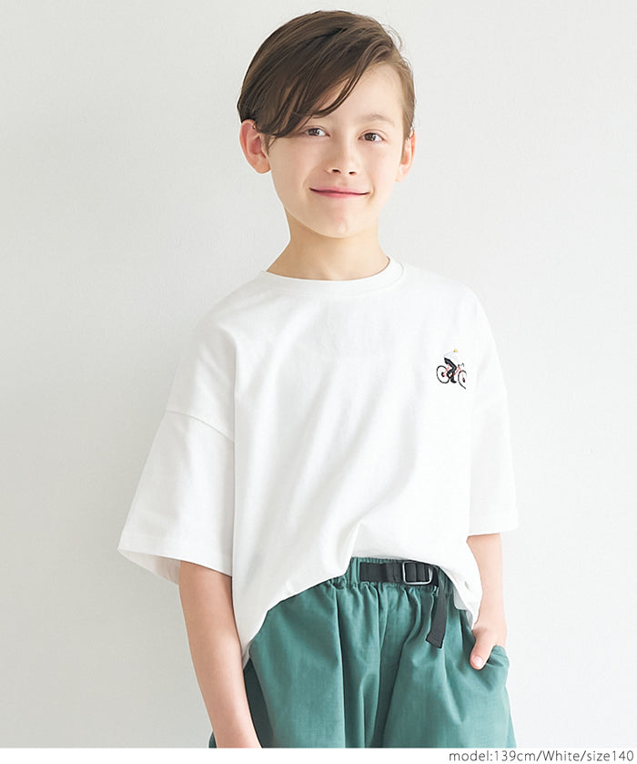 Children's embroidered short LOGO sleeve T-shirt