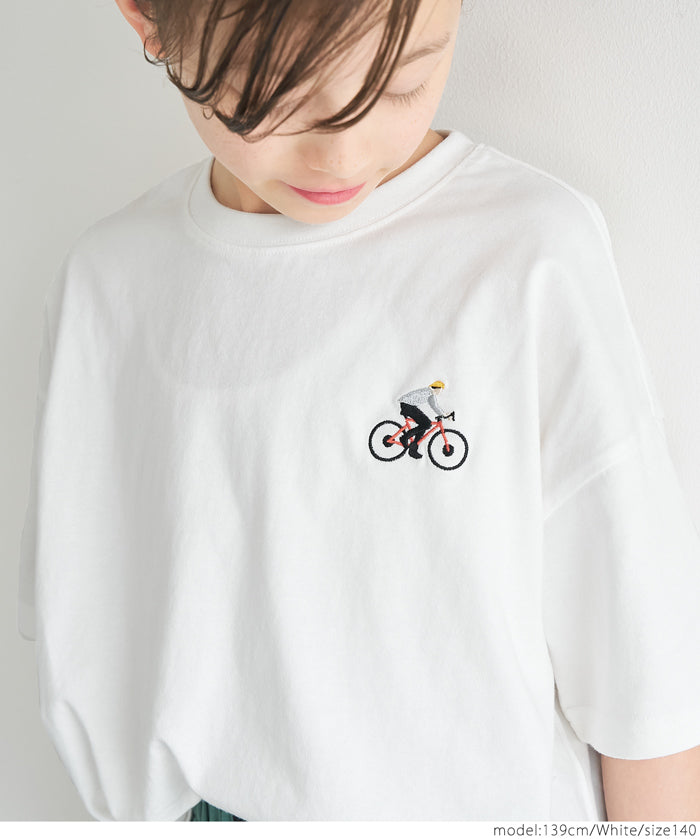 Children's embroidered short LOGO sleeve T-shirt