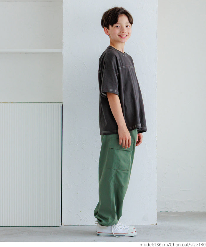 Kids' short-sleeved top with logo on the side