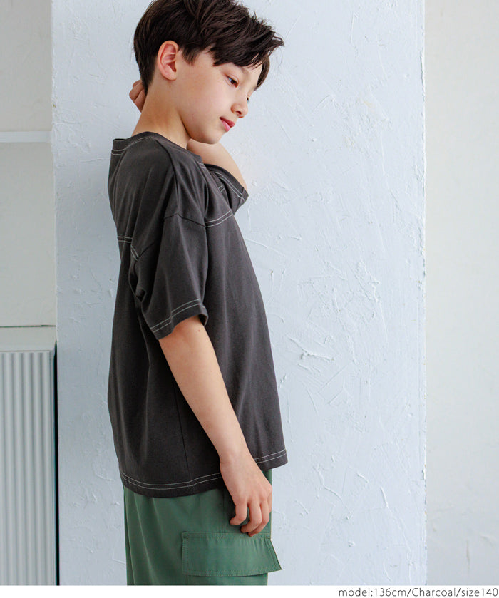 Kids' short-sleeved top with logo on the side