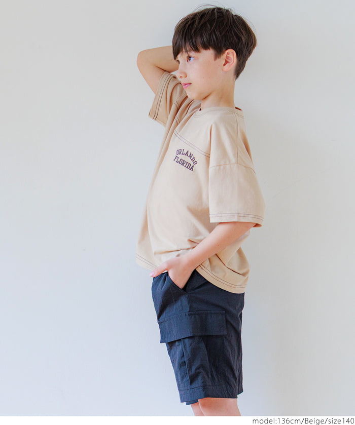Kids' short-sleeved top with logo on the side