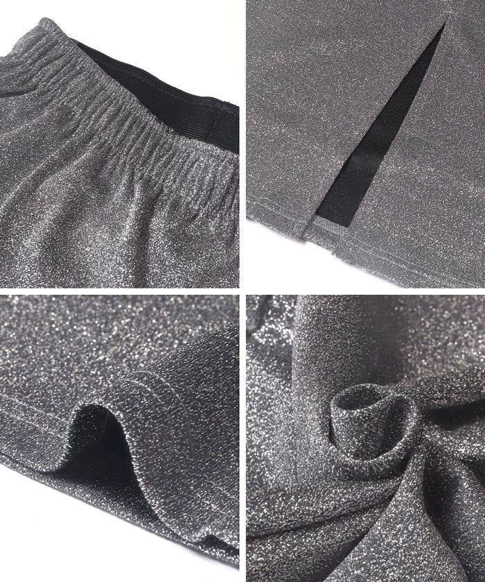 細閃面料彈性直筒半裙