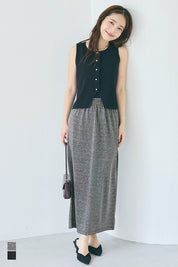 細閃面料彈性直筒半裙