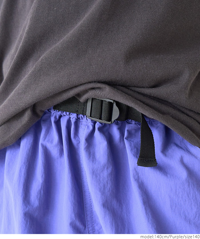 Kids' sporty-style belted nylon shorts