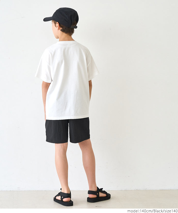 Kids' sporty-style belted nylon shorts