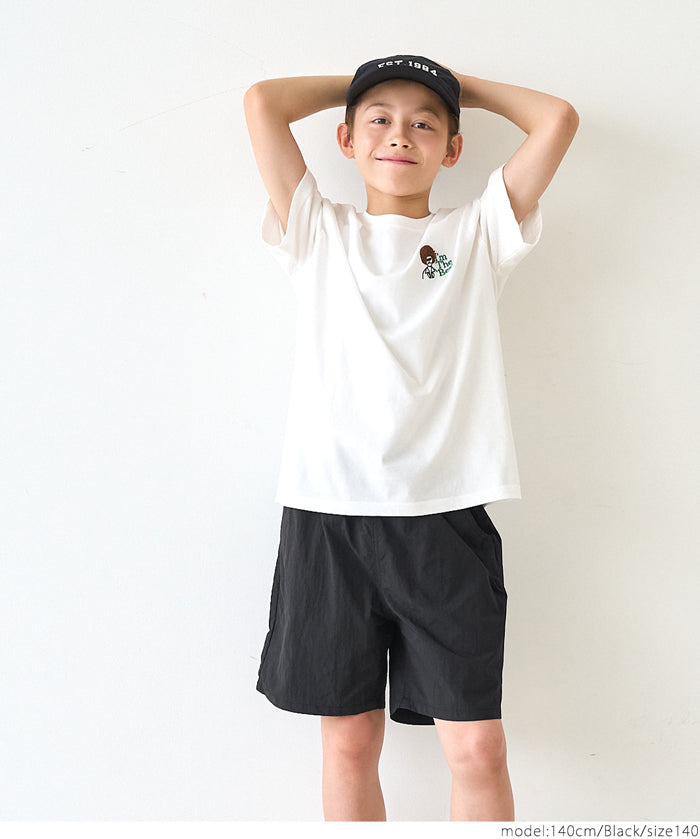 Kids' sporty-style belted nylon shorts