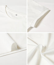 Green recycled fabric solid color short-sleeved T-shirt