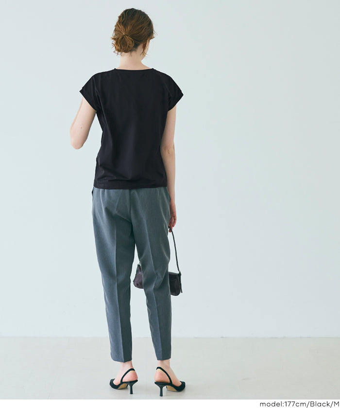 Green recycled fabric solid color short-sleeved T-shirt