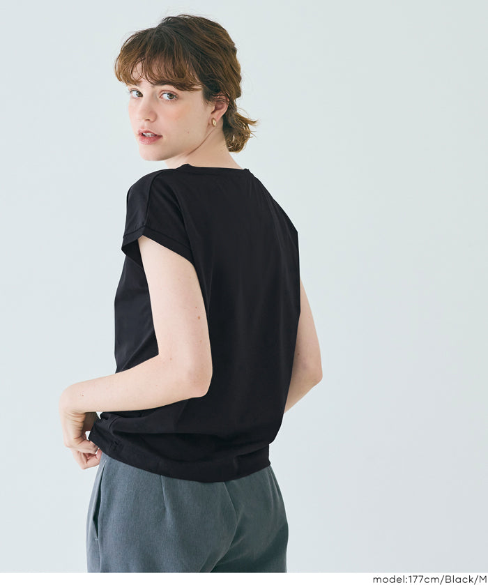 Green recycled fabric solid color short-sleeved T-shirt