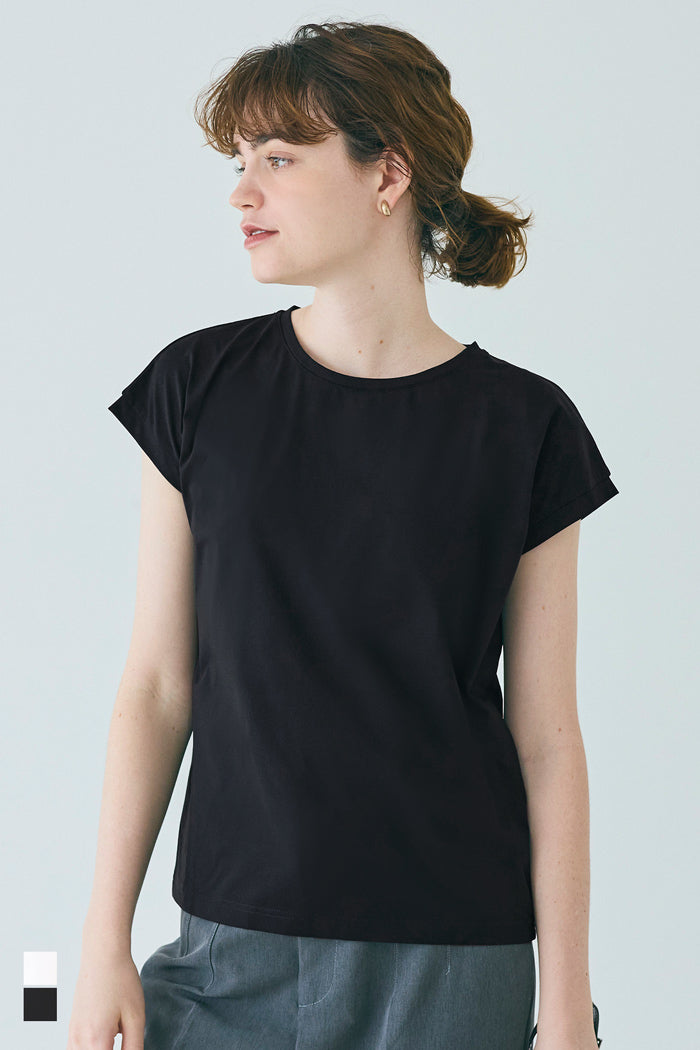 Green recycled fabric solid color short-sleeved T-shirt