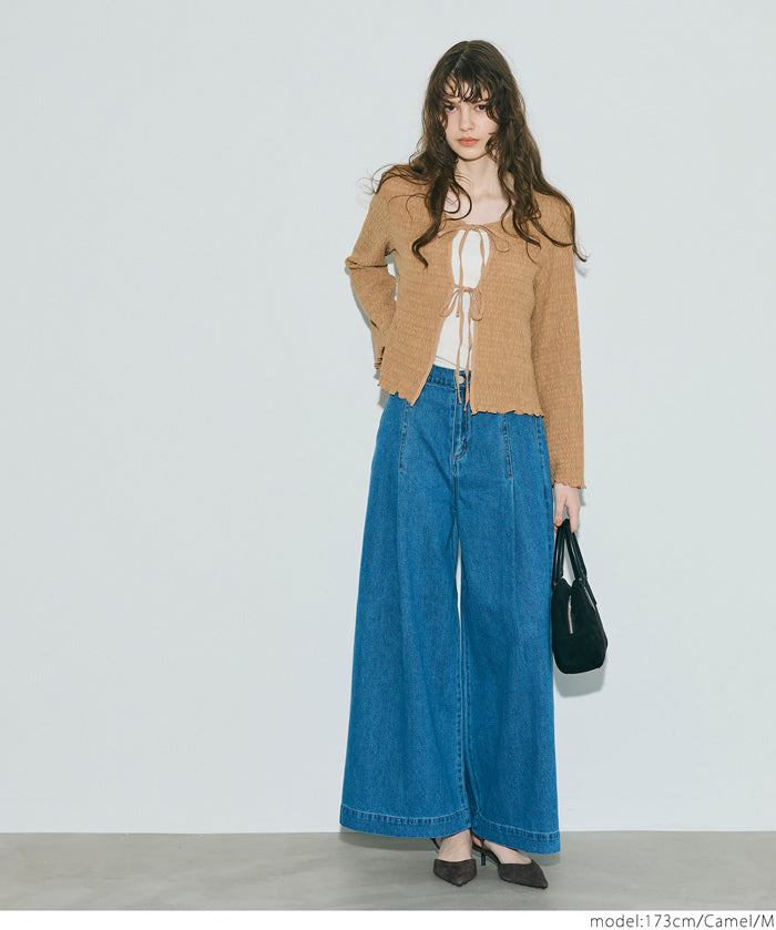 Ruffled ruffled bow tie jacket