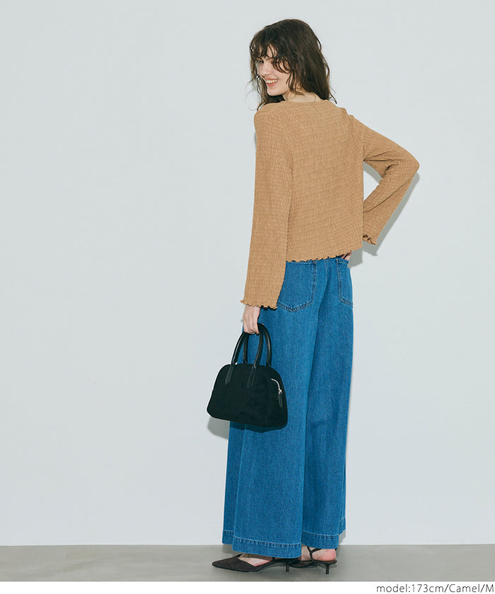 Ruffled ruffled bow tie jacket