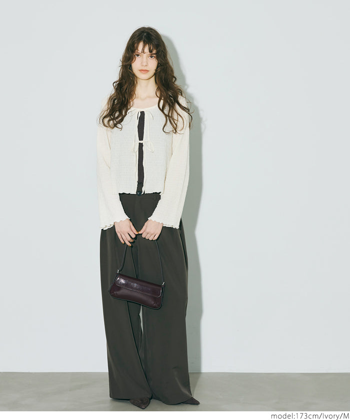 Ruffled ruffled bow tie jacket