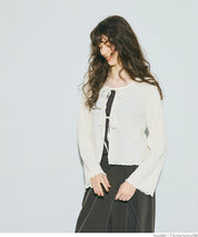 Ruffled ruffled bow tie jacket