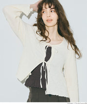 Ruffled ruffled bow tie jacket