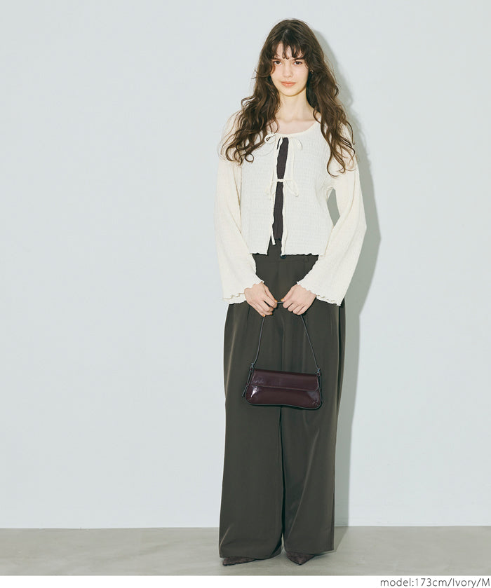 Ruffled ruffled bow tie jacket