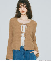 Ruffled ruffled bow tie jacket