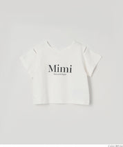 Children's off-the-shoulder short-sleeved top with cross-back design