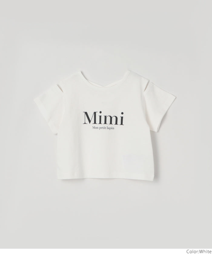 Children's off-the-shoulder short-sleeved top with cross-back design