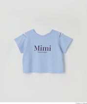 Children's off-the-shoulder short-sleeved top with cross-back design