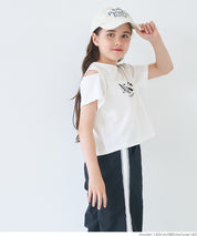 Children's off-the-shoulder short-sleeved top with cross-back design