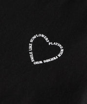 Children's Off-the-shoulder Puff Sleeve Heart Logo Top T-shirt