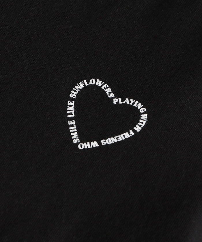 Children's Off-the-shoulder Puff Sleeve Heart Logo Top T-shirt