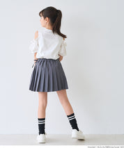 Children's Off-the-shoulder Puff Sleeve Heart Logo Top T-shirt