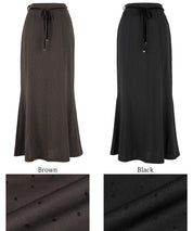 Elegant Japanese-style fishtail skirt with waist cord