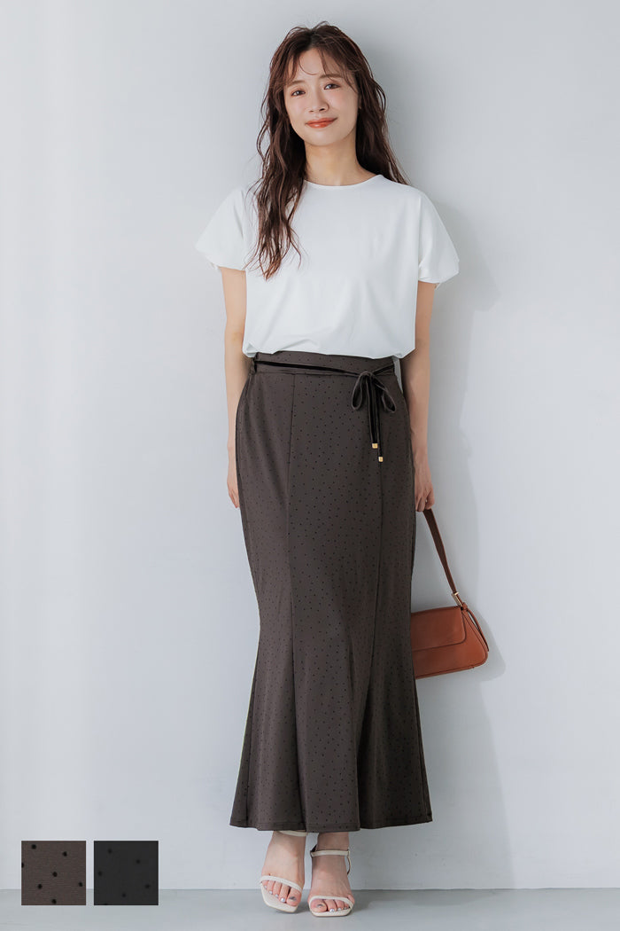 Elegant Japanese-style fishtail skirt with waist cord