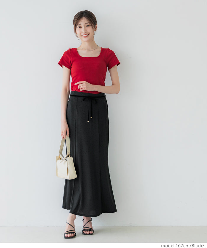 Elegant Japanese-style fishtail skirt with waist cord