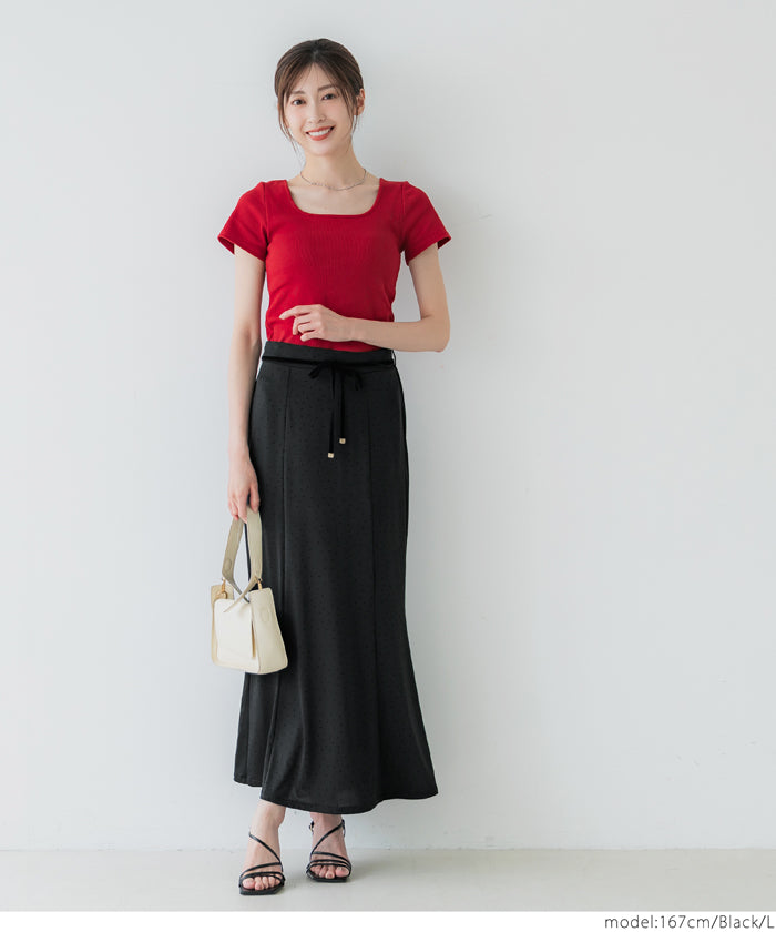 Elegant Japanese-style fishtail skirt with waist cord