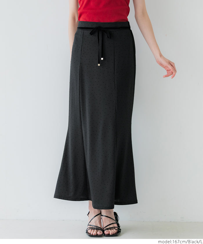 Elegant Japanese-style fishtail skirt with waist cord