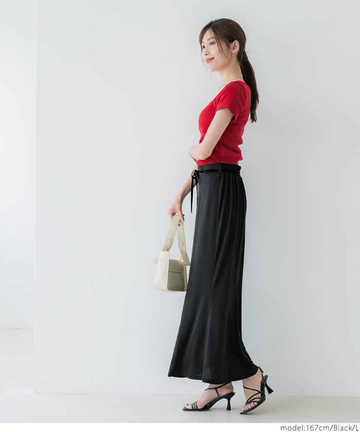 Elegant Japanese-style fishtail skirt with waist cord