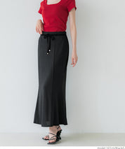 Elegant Japanese-style fishtail skirt with waist cord