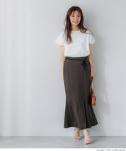 Elegant Japanese-style fishtail skirt with waist cord