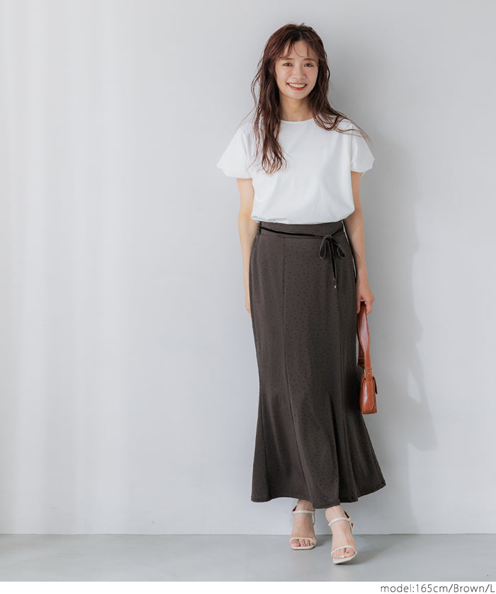Elegant Japanese-style fishtail skirt with waist cord