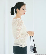 Elastic Floral Lace Sheer Long Sleeve Top