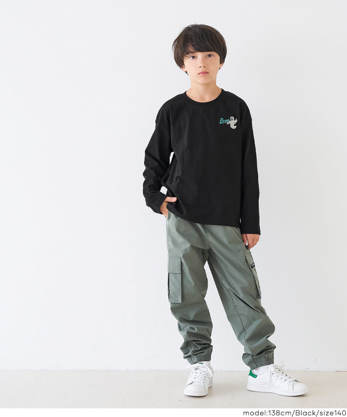 童裝萬聖節刺繡長袖棉質上衣