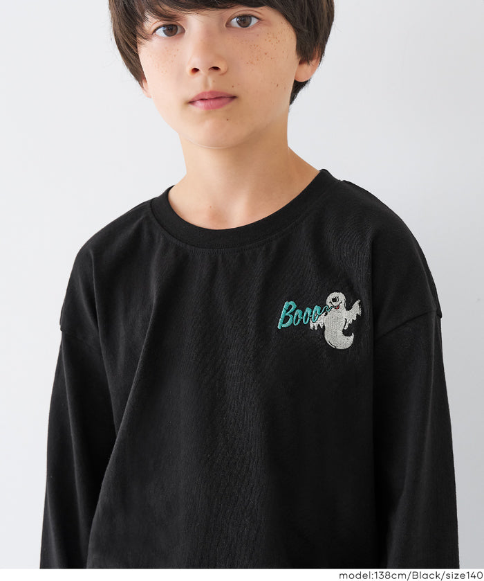 童裝萬聖節刺繡長袖棉質上衣