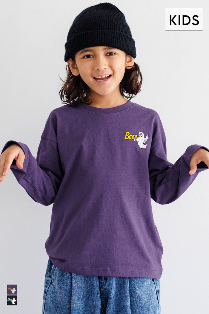 童裝萬聖節刺繡長袖棉質上衣