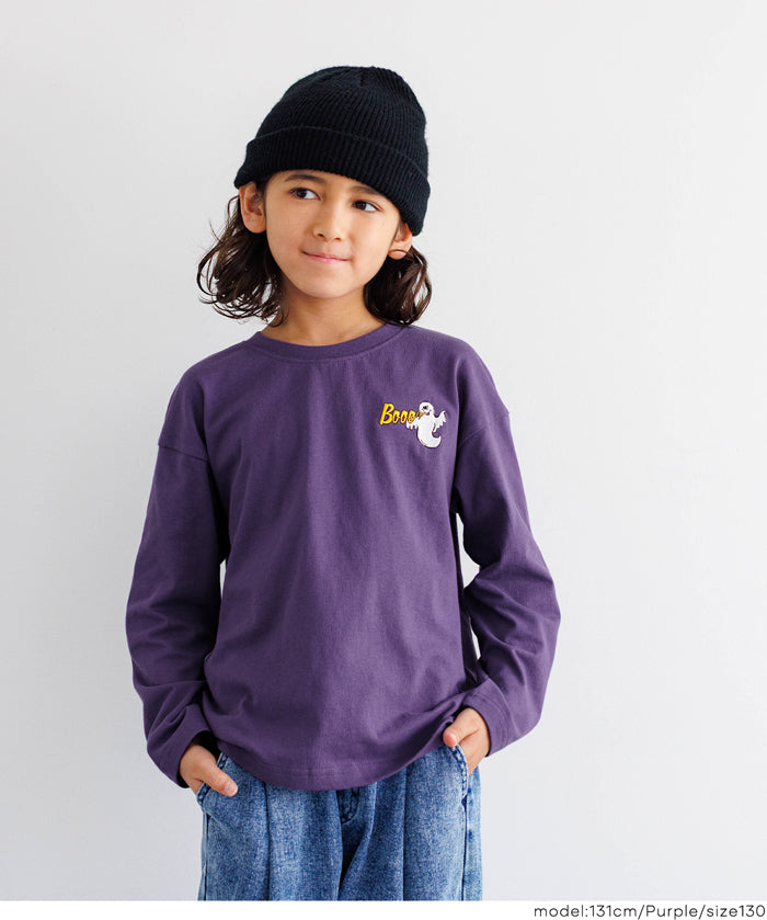 童裝萬聖節刺繡長袖棉質上衣