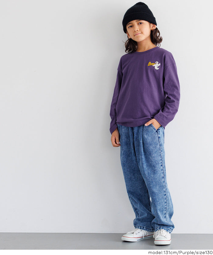 童裝萬聖節刺繡長袖棉質上衣