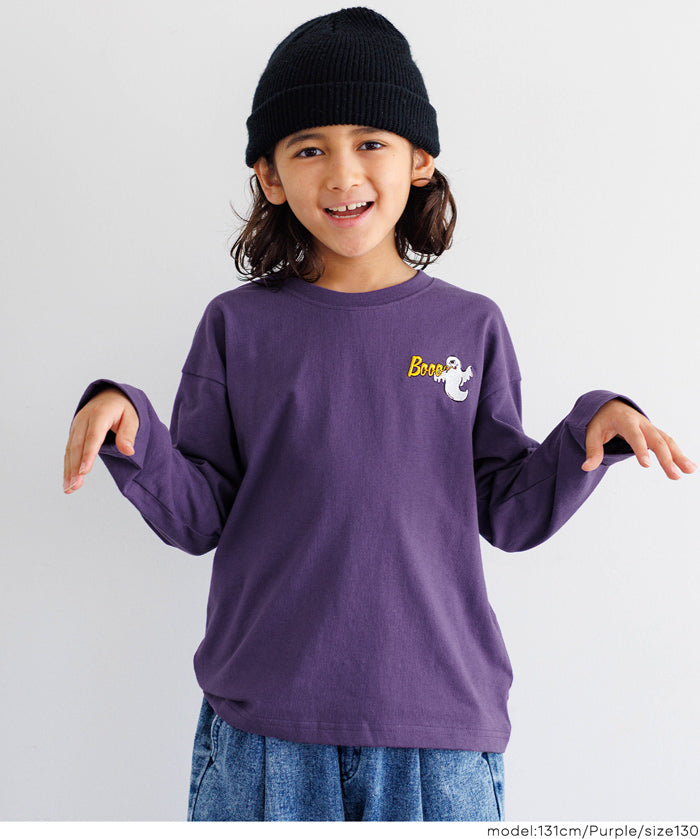 童裝萬聖節刺繡長袖棉質上衣