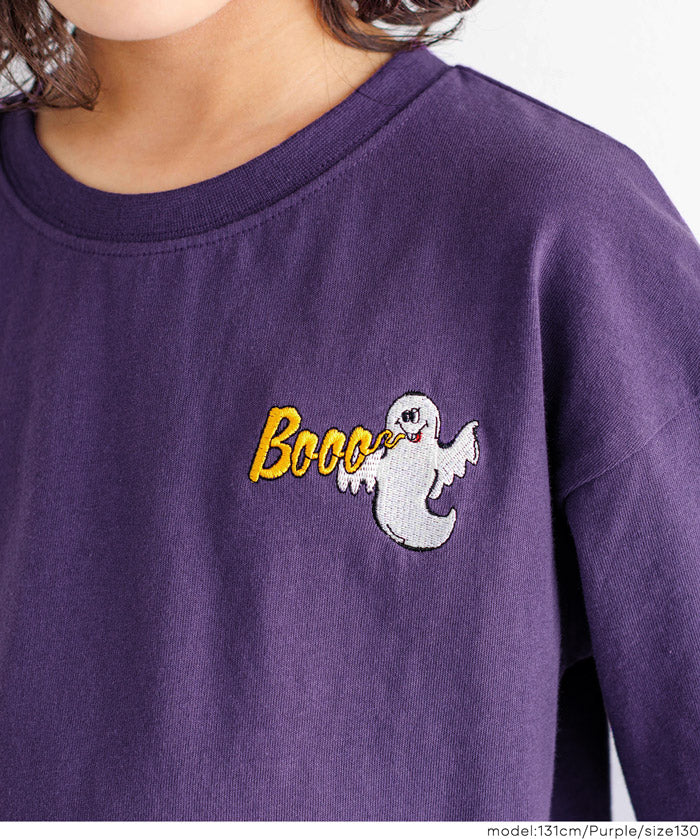 童裝萬聖節刺繡長袖棉質上衣